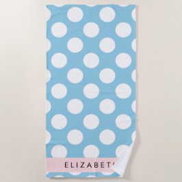 Blue Polka Dots, Polka Dot Pattern, Ihr Name Strandtuch
