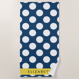 Blue Polka Dots, Polka Dot Pattern, Ihr Name Strandtuch