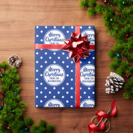 Blue Polka Dots Weihnachtswrapping Paper Geschenkpapier