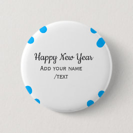 Blue polkadots happy new year add name messasimple button