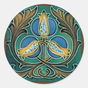 Blue Pomegranate Majolica Runder Aufkleber