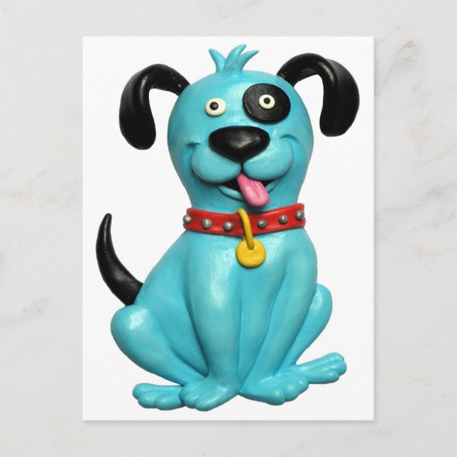 Blue Pooch Postkarte (Vorderseite)