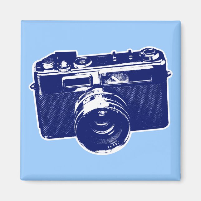 Blue Pop Art Camera Magnet (Vorne)