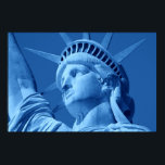 Blue Pop Art Statue of Liberty Poster<br><div class="desc">Pop Art Style American Iconic Symbols - Blue Color Closeup History Fotografy</div>