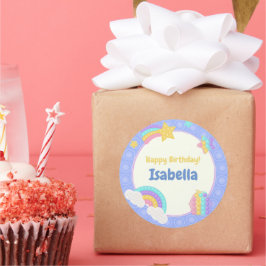 Blue Pop It Runder Aufkleber