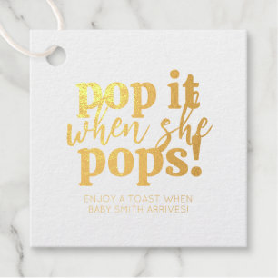 Blue Pop It, wenn sie Pop Baby Dusche Gefallen Geschenkanhänger