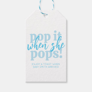 Blue Pop It, wenn sie Pop Baby Dusche Gefallen Geschenkanhänger