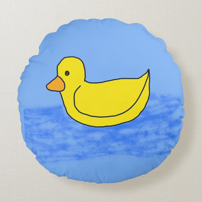 Blue Popcorn Anime Ducky Rundes Kissen (Vorderseite)