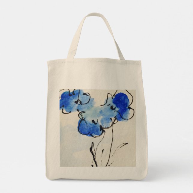 Blue Poppies Bags Tragetasche (Rückseite)
