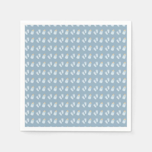 Blue Poppin Flaschen Boy Baby Dusche Serviette (Vorderseite)