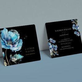 Blue Poppy Blume Elegante Visitenkarte