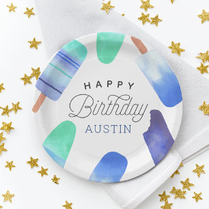 Blue Popsicle Personalisiert Kindergeburtstag Part Pappteller