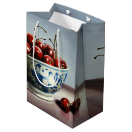 Blue Porcelain & Cherries Mittlere Geschenktüte