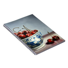 Blue Porcelain & Cherries Notizblock