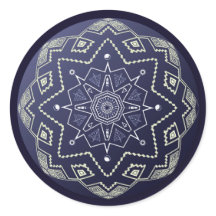 Blue Porzellan Sphere Mandala Sticker