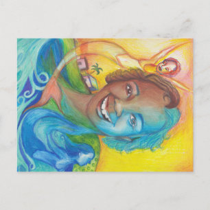 Blue Postcard Postkarte