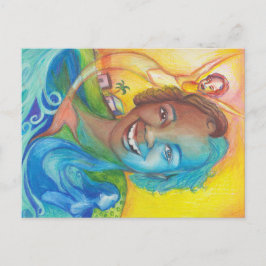 Blue Postcard Postkarte