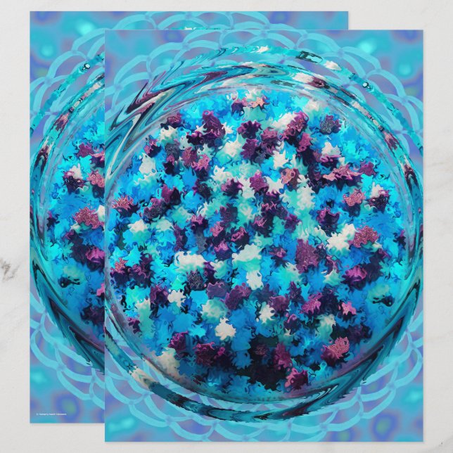 Blue Potpourri Scrapbook Paper 2-Sided Page (Vorne/Hinten)