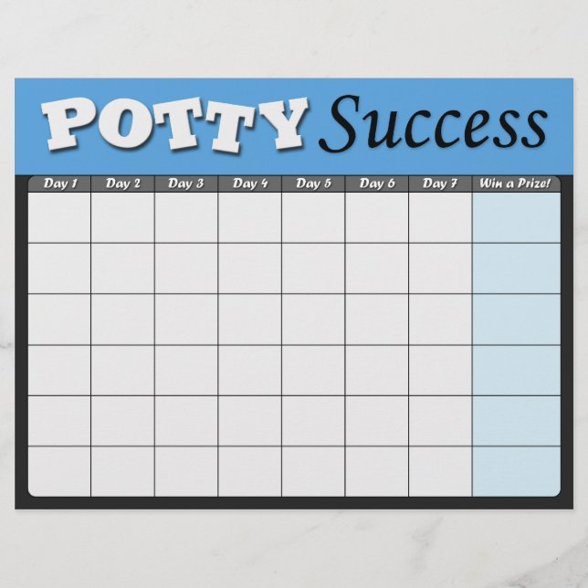 Blue Potty Training Success Charts (Vorderseite)