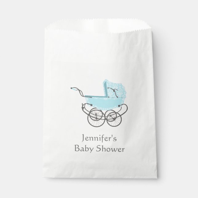 Blue Pram Baby Dusche Fevor Bag Geschenktütchen (Vorderseite)