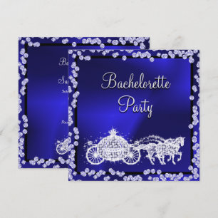 Blue Princess Coach & Horses Junggeselinnen-Abschi Einladung