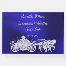 Blue Princess Coach & Horses Quinceañera Gästebuch