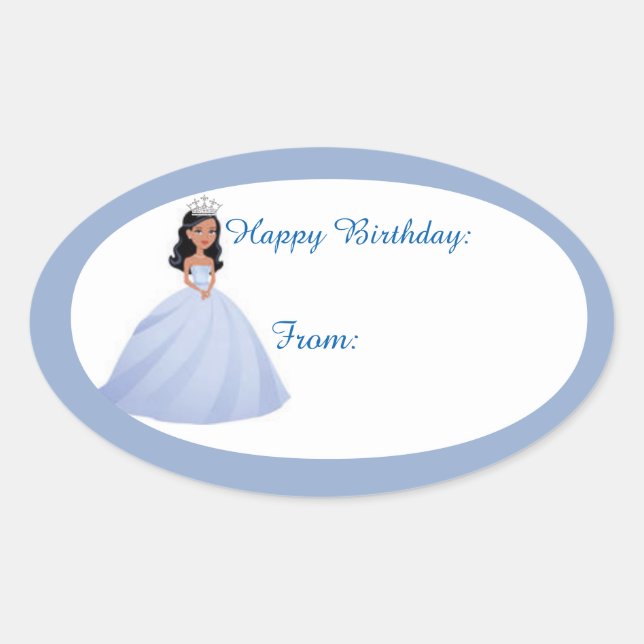 Blue Princess Geburtstagsgeschenke Aufkleber (Vorderseite)