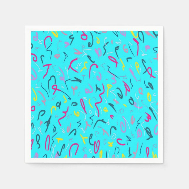 Blue Print mit 90ern Vibes Serviette (Vorderseite)