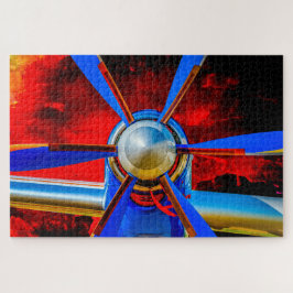 Blue Propeller, Red Sky