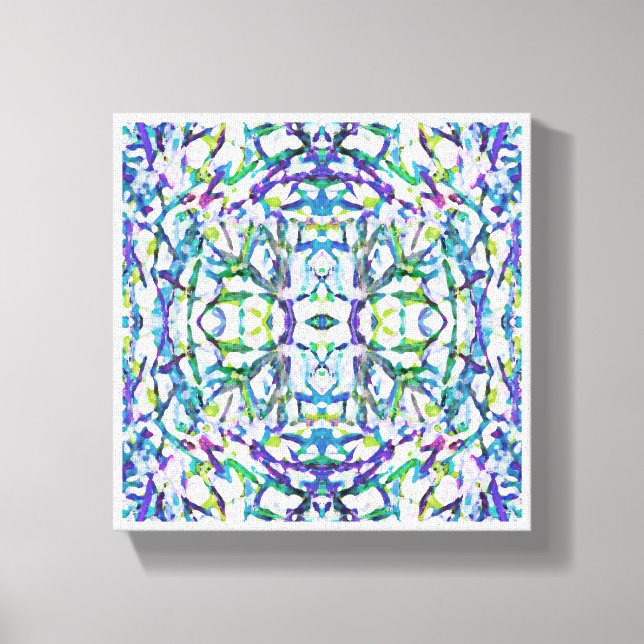 Blue Psychedelic Pattern Leinwanddruck (Vorderseite)