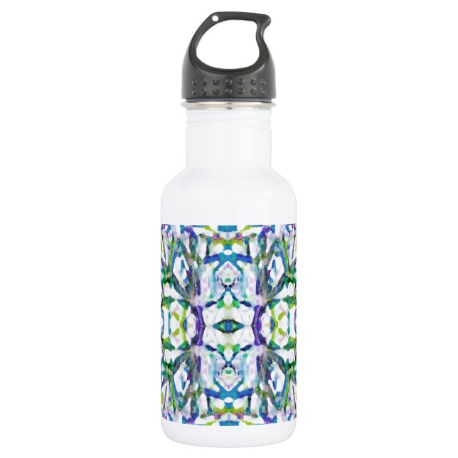 Blue Psychedelic Pattern Trinkflasche (Vorderseite)