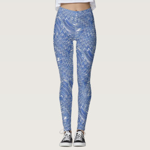 Blue Psychedelic Print Leggings