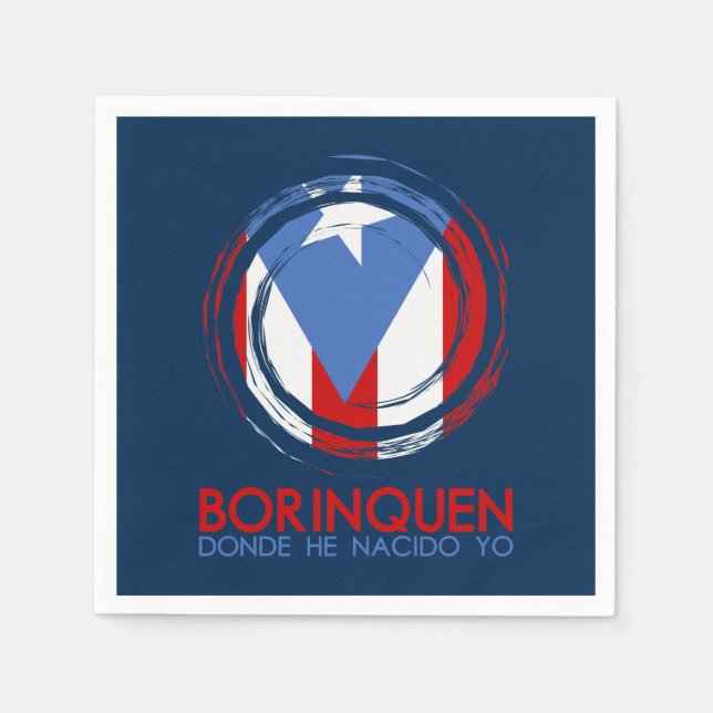 Blue Puerto Rico Borinquen Serviette (Vorderseite)