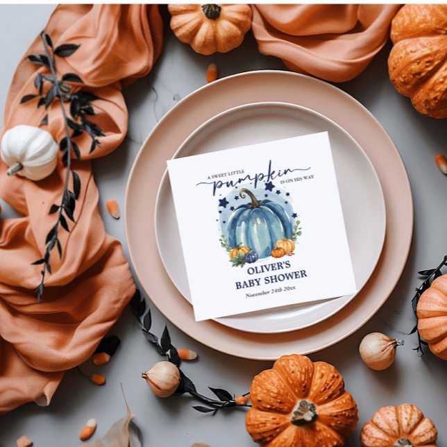 Blue Pumpkin auf dem Weg Junge Duschpapier Serviette (Von Creator hochgeladen)