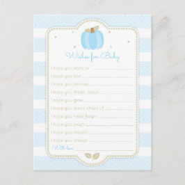 Blue Pumpkin Baby Boy Dusche Wünsche für Baby Postkarte