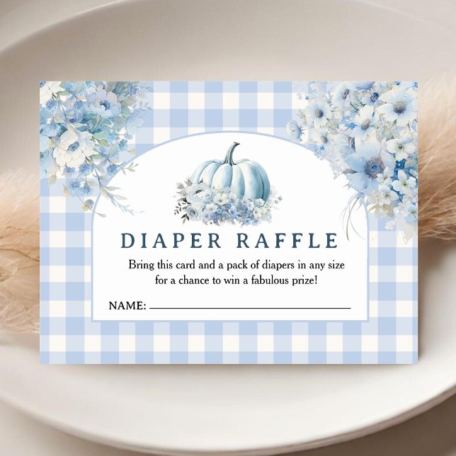 Blue Pumpkin Baby Dusche Fall Windeln Raffle Begleitkarte (Von Creator hochgeladen)