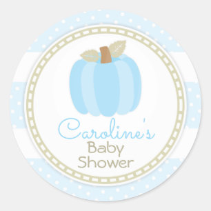 Blue Pumpkin Baby Dusche Rundsticker Runder Aufkleber