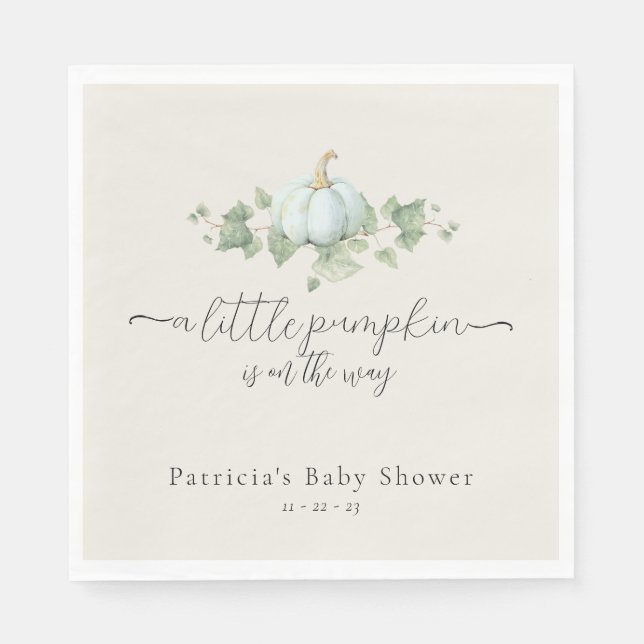 Blue Pumpkin Baby Duwer Gender Neutral Napkins Serviette (Vorderseite)