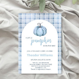 Blue Pumpkin Baby Shower Einladung | Herbstthema