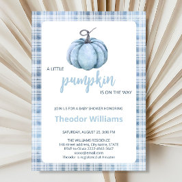 Blue Pumpkin Baby Shower Einladung | Herbstthema
