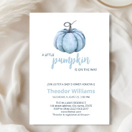 Blue Pumpkin Baby Shower Einladung | Herbstthema