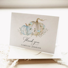 Blue Pumpkin Boy Baby Dusche geklappt Danke Karte