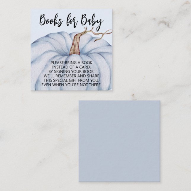Blue Pumpkin Boy Baby Showbuchanfrage Begleitkarte (Vorne/Hinten)