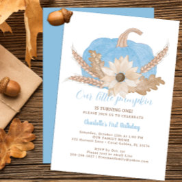 Blue Pumpkin Erster Geburtstag Einladung