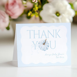 Blue Pumpkin Es ist eine junge, moderne Fall Baby Dankeskarte