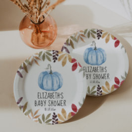 Blue Pumpkin Fall Baby Dusche Napkins Pappteller