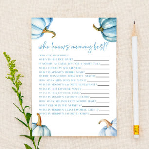 Blue Pumpkin Fall, der Mommy Baby Shower Game kenn