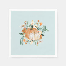 Blue Pumpkin Floral Herbstfarben,