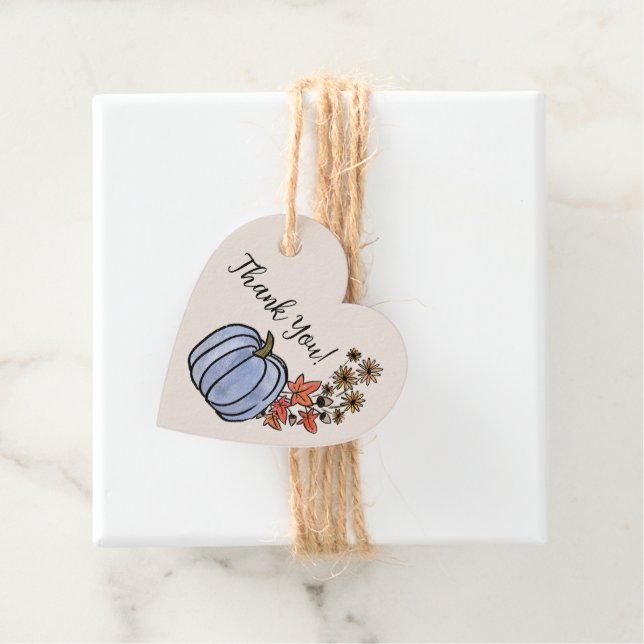 Blue Pumpkin Herbst Ernte Junge Babydusche Geschenkanhänger (Beispiel)