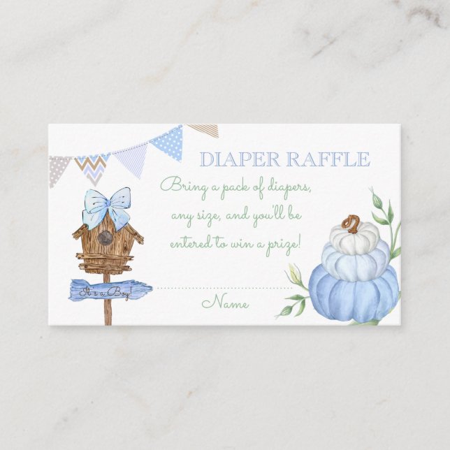 Blue Pumpkin Patch Diaper Raffle Begleitkarte (Vorderseite)